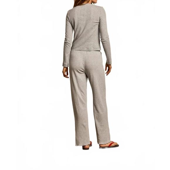 NEW PERFECTWHITETEE lila pointelle cardigan in heather grey - Picture 3 of 7